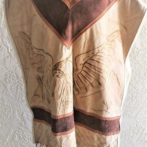 Men's  Leather & Sheepskin Poncho Native American